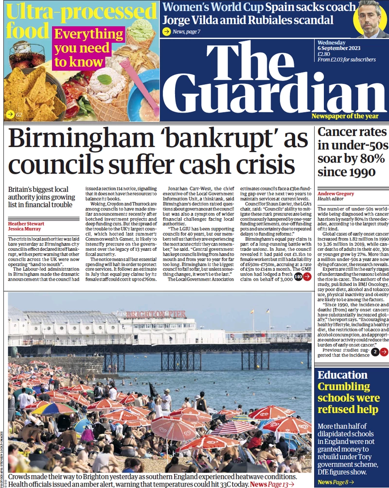 The Guardian - Birmingham ‘bankrupt’ as councils suffer cash crisis
