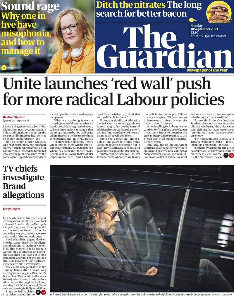 The Guardian - Unite launches ‘red wall’ push for more radical Labour policies 
