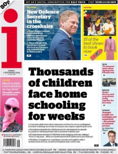 The i paper – Thousands of children face homeschooling for weeks 