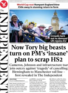 The Independent – Now Tory big beasts turn on PM’s ‘insane’ plan to scrap HS2