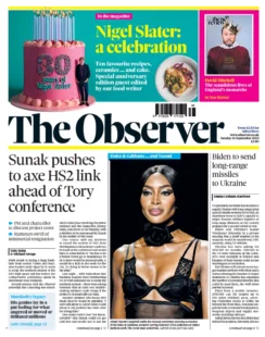 The Observer – Sunak pushes to axe HS2 link ahead of Tory conference 