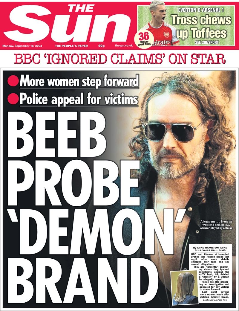 The Sun - Beeb probe ‘demon’ Brand 