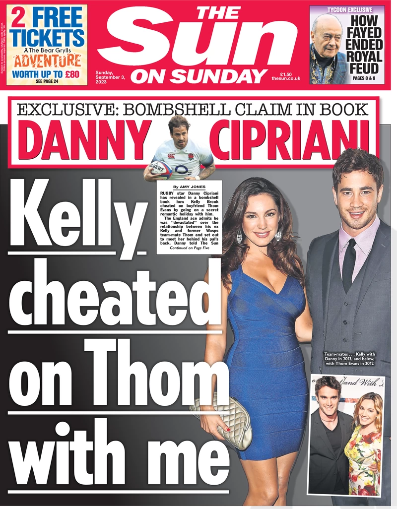 The Sun on Sunday - Danny Cipriani: Kelly cheated on Thom with me