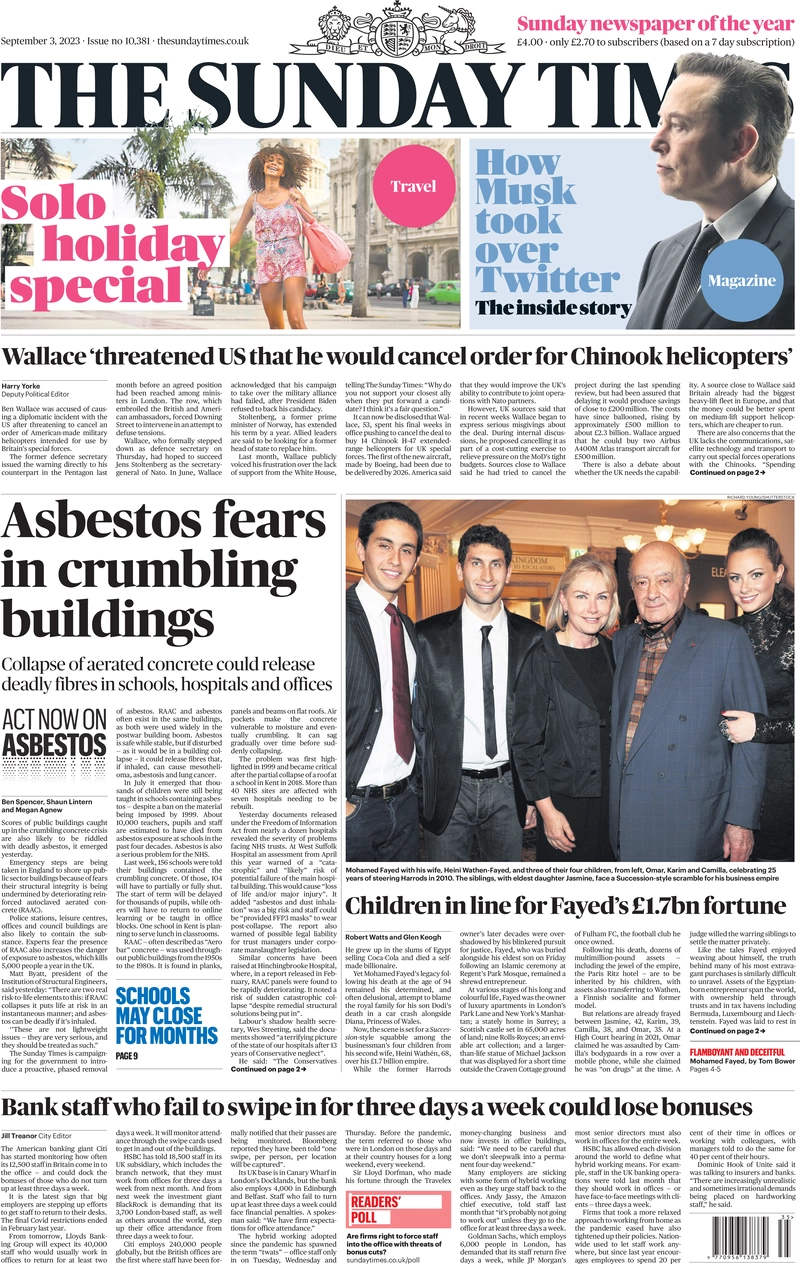 The Sunday Times - Asbestos fears in crumbling buildings