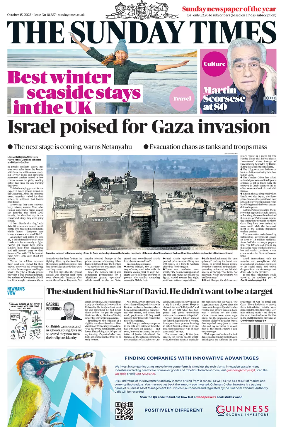 The Sunday Times - Israel poised for Gaza invasion