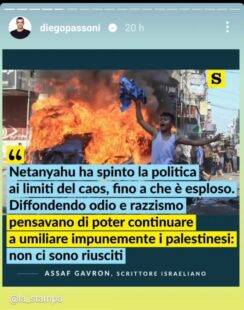 Italian Media on social media condemning the Israeli attacks on Gaza