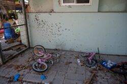 Blood and bullet holes shown in harrowing pictures of Israeli nursery attack