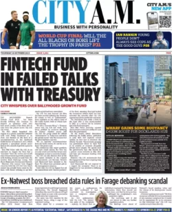 CITY AM – Fintech fund in failed talks with treasury 