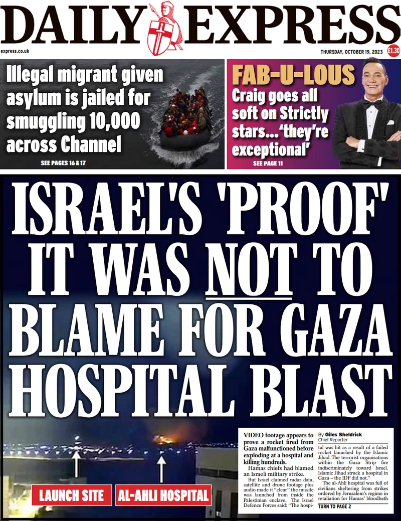 Daily Express - Israel’s proof it was not to blame for Gaza hospital blast