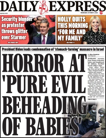 Daily Express – Horror At ‘Pure Evil’ Beheading Of Babies