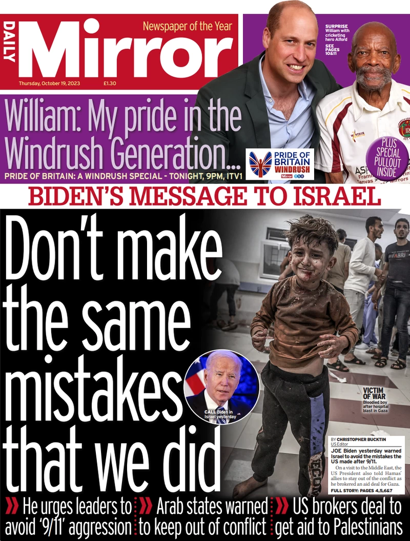 Daily Mirror - Biden: Don’t make the same mistakes we did 