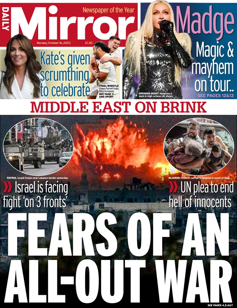 Daily Mirror - Middle East: Fears of an all-out war 