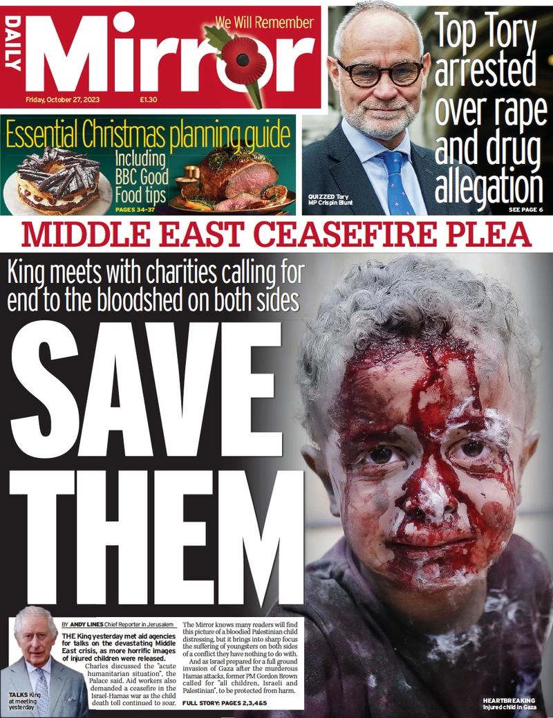 Daily Mirror - Middle East ceasefire plea: SAVE THEM