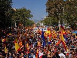 Mass protest in Barcelona against possible amnesty for Catalan separatists