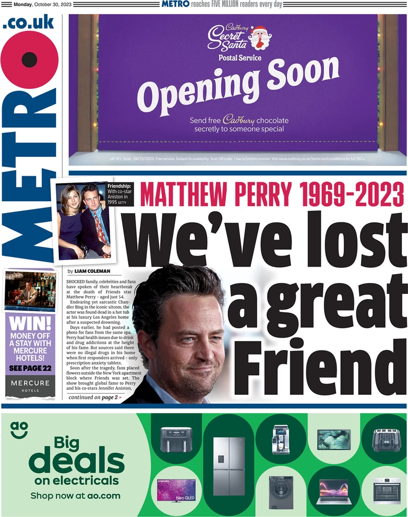 Metro - Matthew Perry 1969-2023: We’ve lost a great friend 