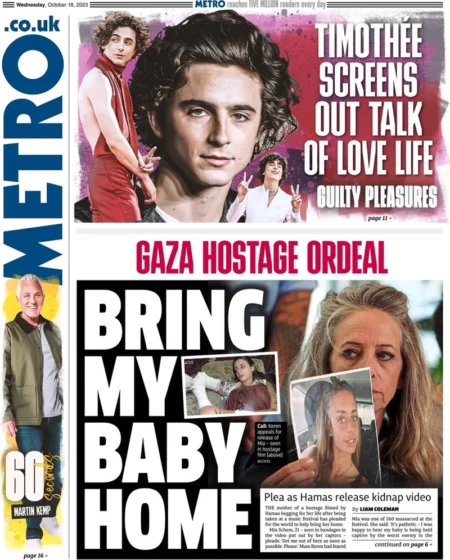 Metro - Gaza hostage ordeal: Bring my baby home 