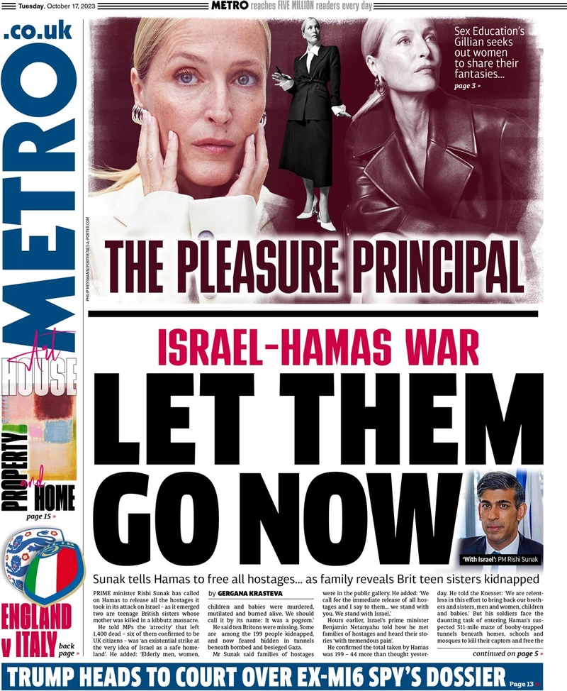 Metro - Israel-Hamas: Let them go now 