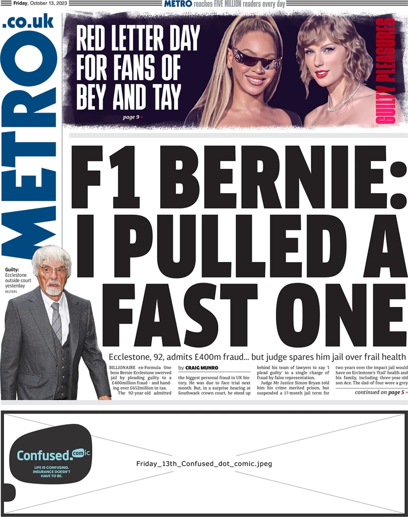 Metro - F1 Bernie: I Pulled A Fast One