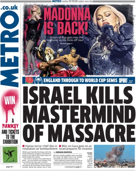 Metro – Israel Kills Mastermind Of Massacre 