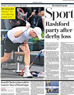 Telegraph Sport – Rashford party after derby loss