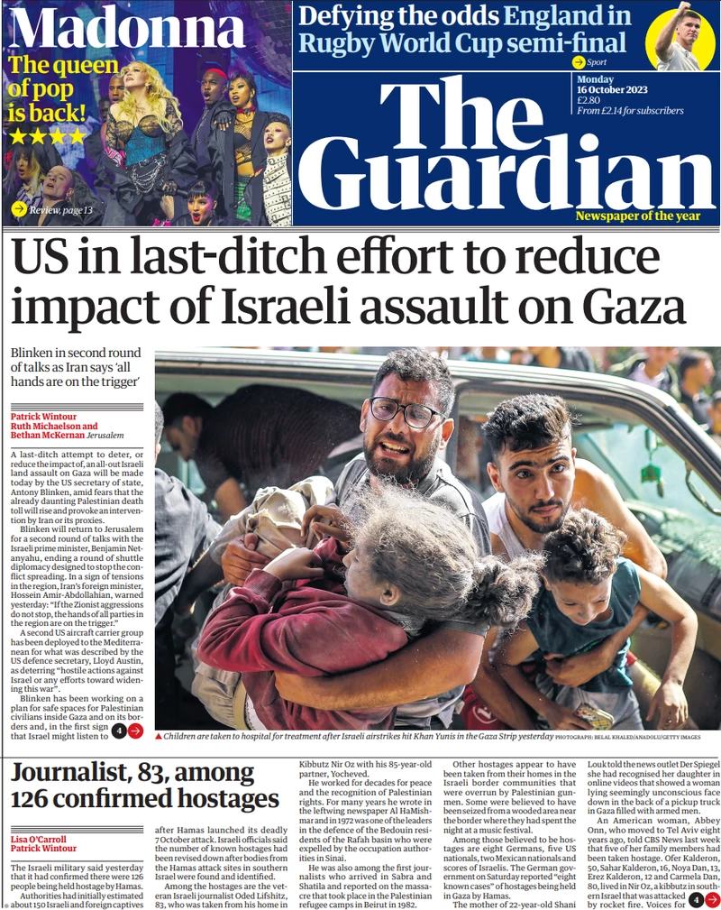 The Guardian - US in last-ditch effort to reduce impact of Israeli assault on Gaza 