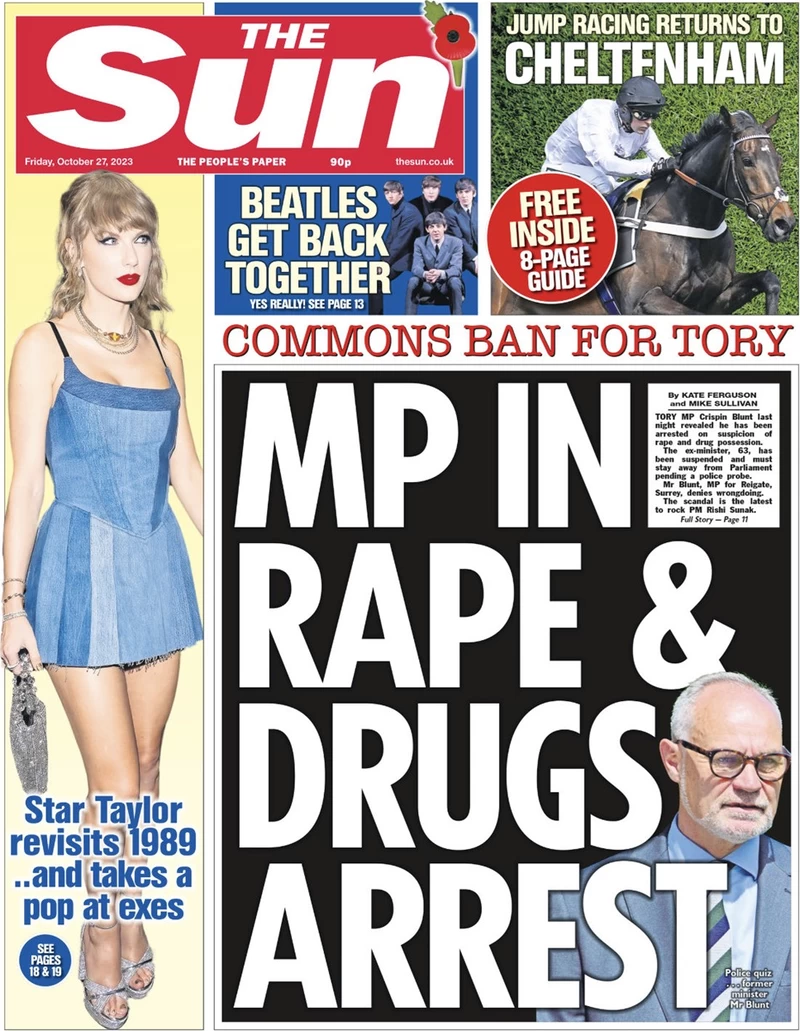 The Sun - MP in rape & drugs arrest