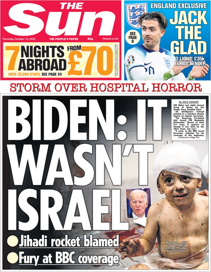 The Sun - Biden: It wasn’t Israel 