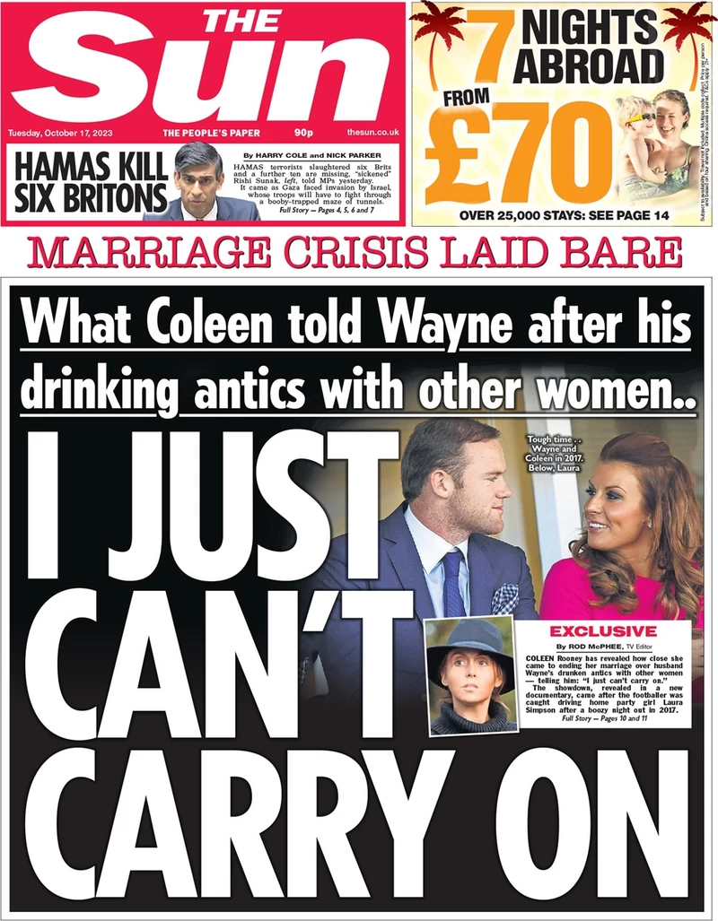 The Sun - Wayne-Coleen: ‘ Just can’t carry on’