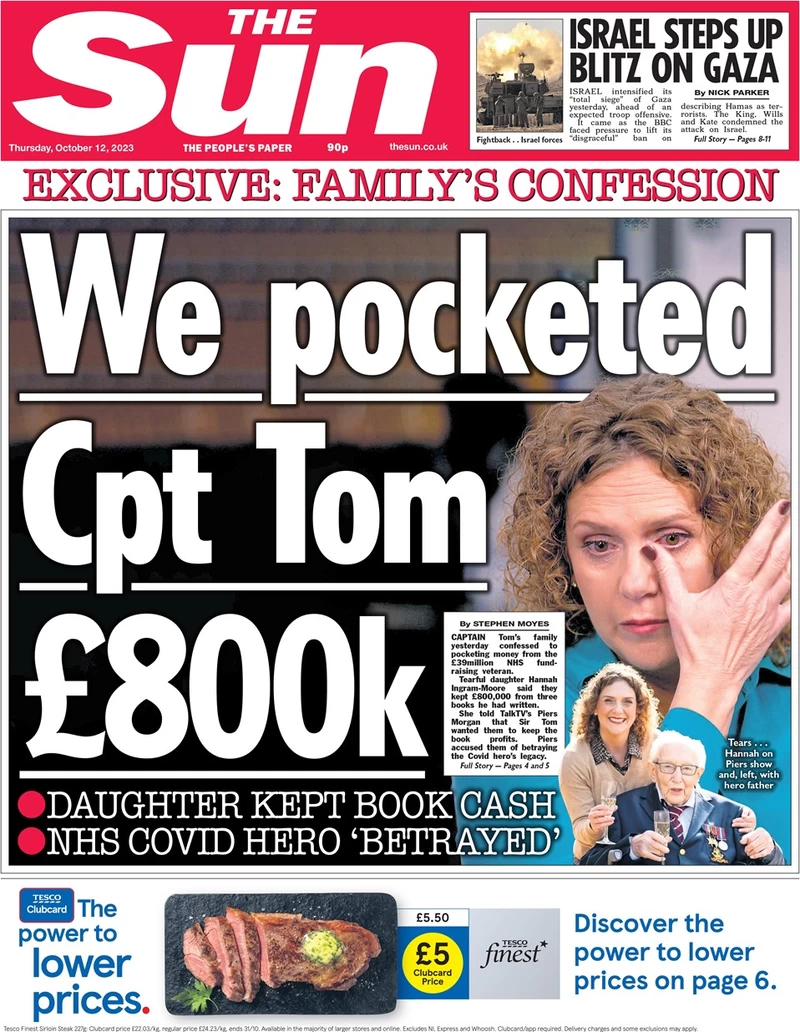 The Sun - We Pocketed Capt. Tom £800k 