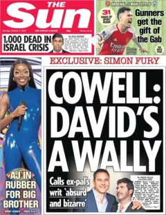 The Sun – Cowell: David’s a Wally 