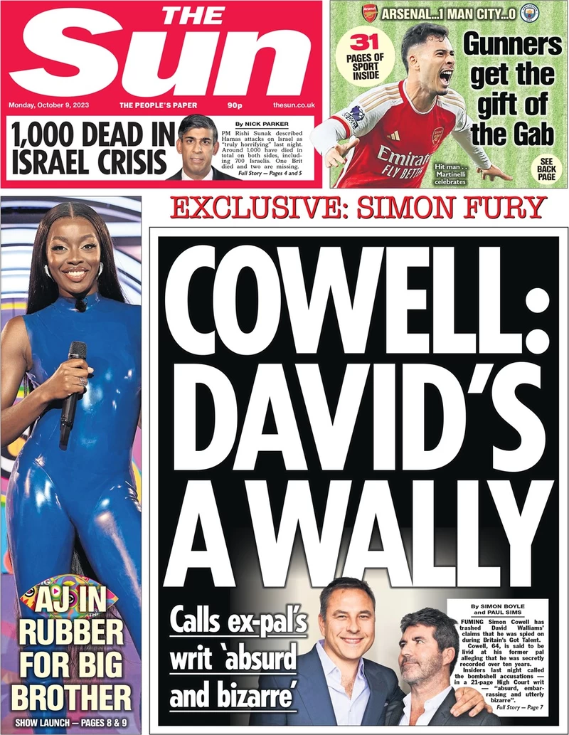 The Sun - Cowell: David’s a Wally