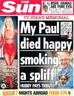 The Sun – My Paul Died Happy Smoking A Spliff