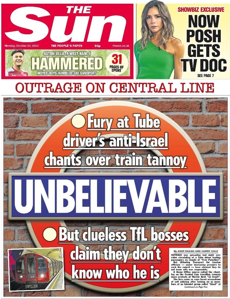 The Sun - Outrage on the central line: Unbelievable
