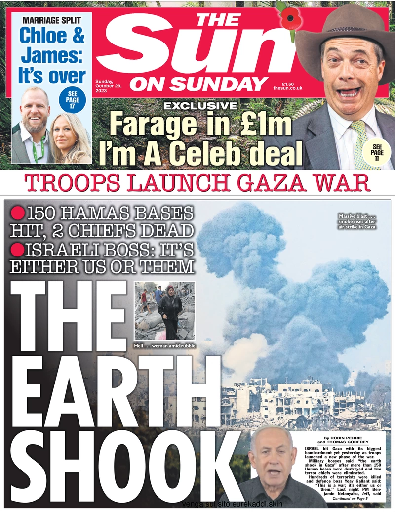 Sunday Papers: The Earth Shook amid battle for Gaza - the full perspective - The Sun on Sunday – Troops launch Gaza war: The Earth Shook