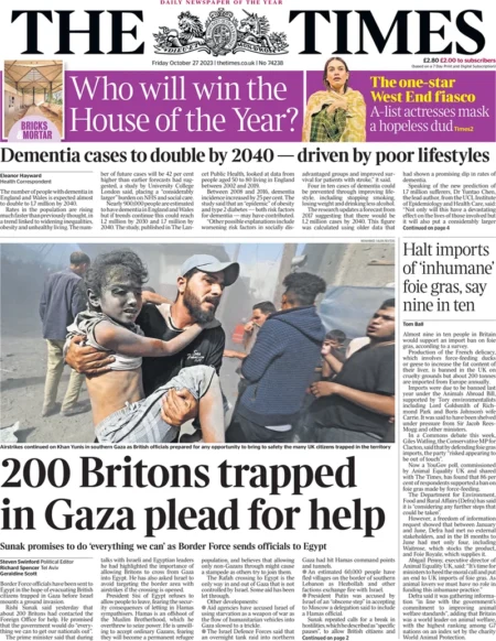 The Times – 200 Britons trapped in Gaza plead for help 