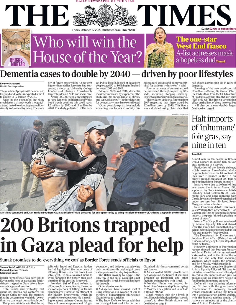 The Times - 200 Britons trapped in Gaza plead for help 