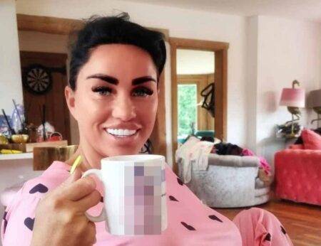 Katie Price fans disgusted as she shows off explicit personalised mug