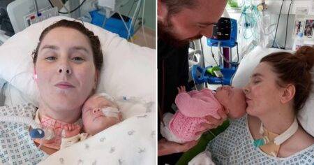 Mum gives birth in coma after rare ‘brain on fire’ disease left her with an American accent