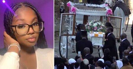 Family and friends gather for funeral of murdered schoolgirl Elianne Andam