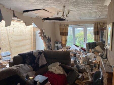 Sisters buried under rubble after van ‘driven by 15-year-old’ smashes through home