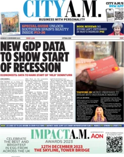 CITY AM - New GDP data to show start of recession 