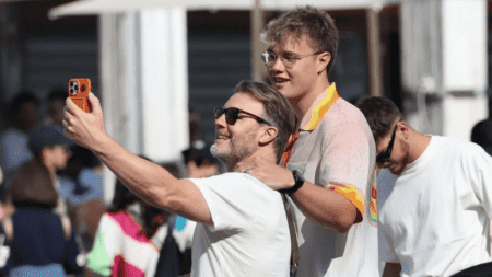 Gary Barlow’s lookalike son towers over him on sunny Italian holiday