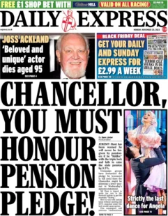 Daily Express – Chancellor, You Must Honour Pensions Pledge 