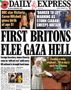 Daily Express – First Britons flee Gaza hell 