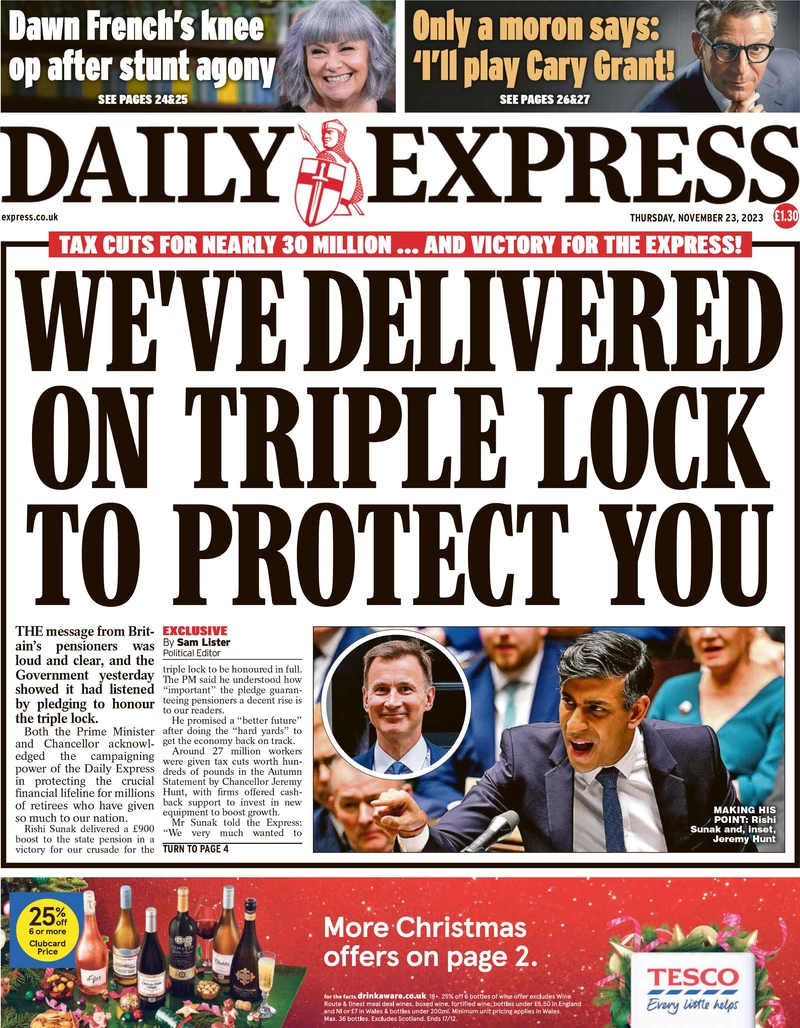 Daily Express - We’ve delivered on triple lock to protect you