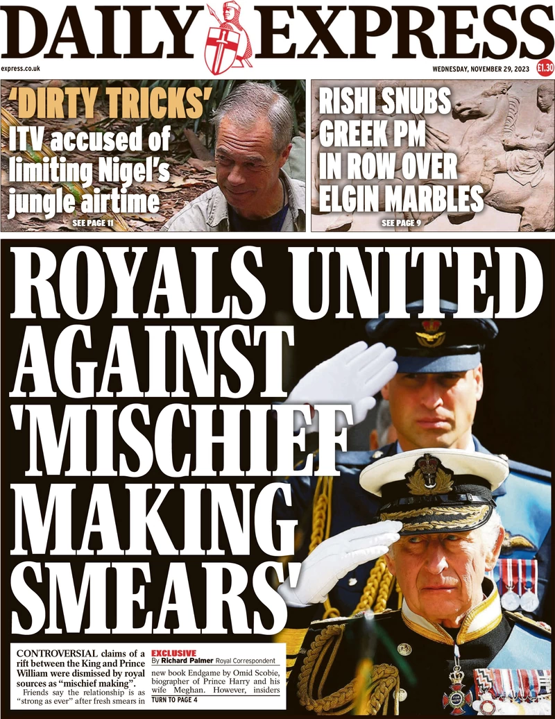 Daily Express - Royals united against ‘mischief making smears’ 