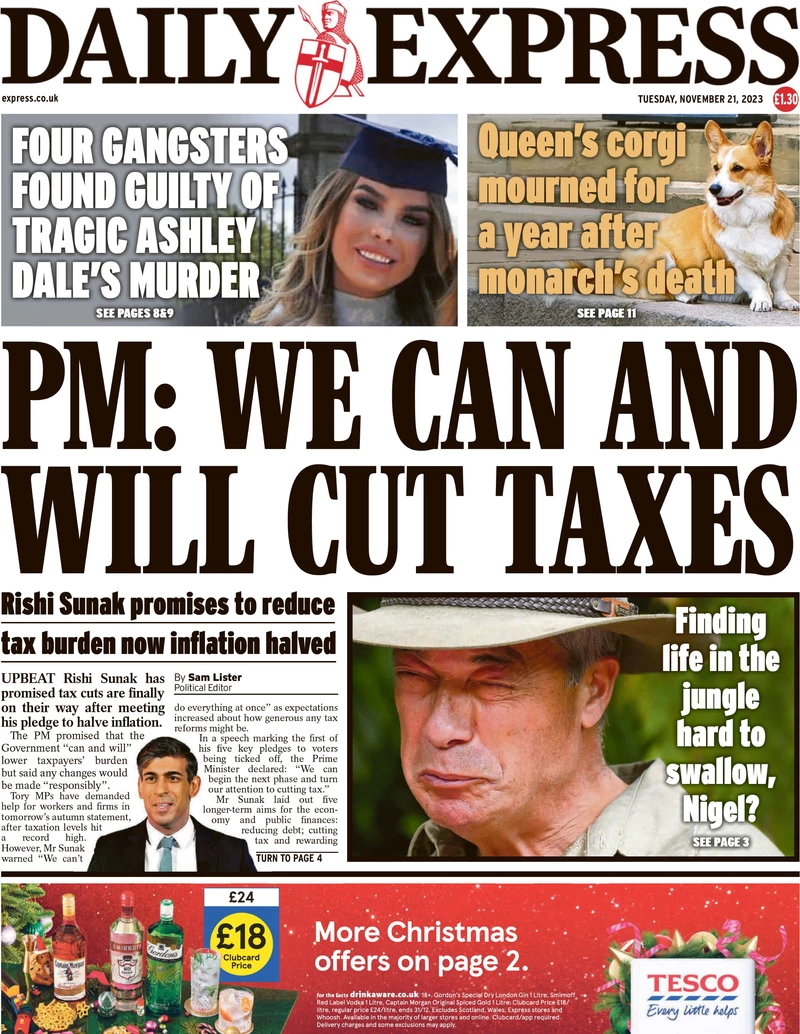Daily Express - PM: We Can And Will Cut Taxes