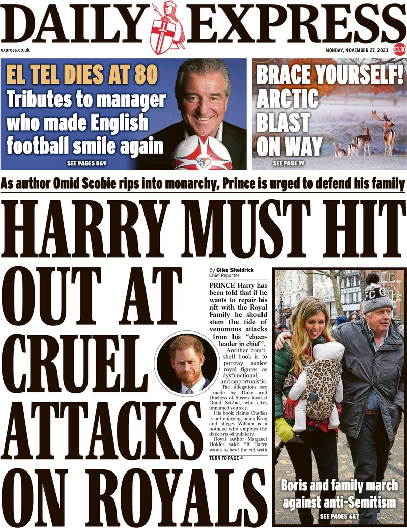 Daily Express - Harry must hit out at cruel attacks on Royals