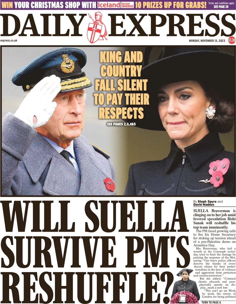 Daily Express - Will Suella survive PM’s reshuffle?