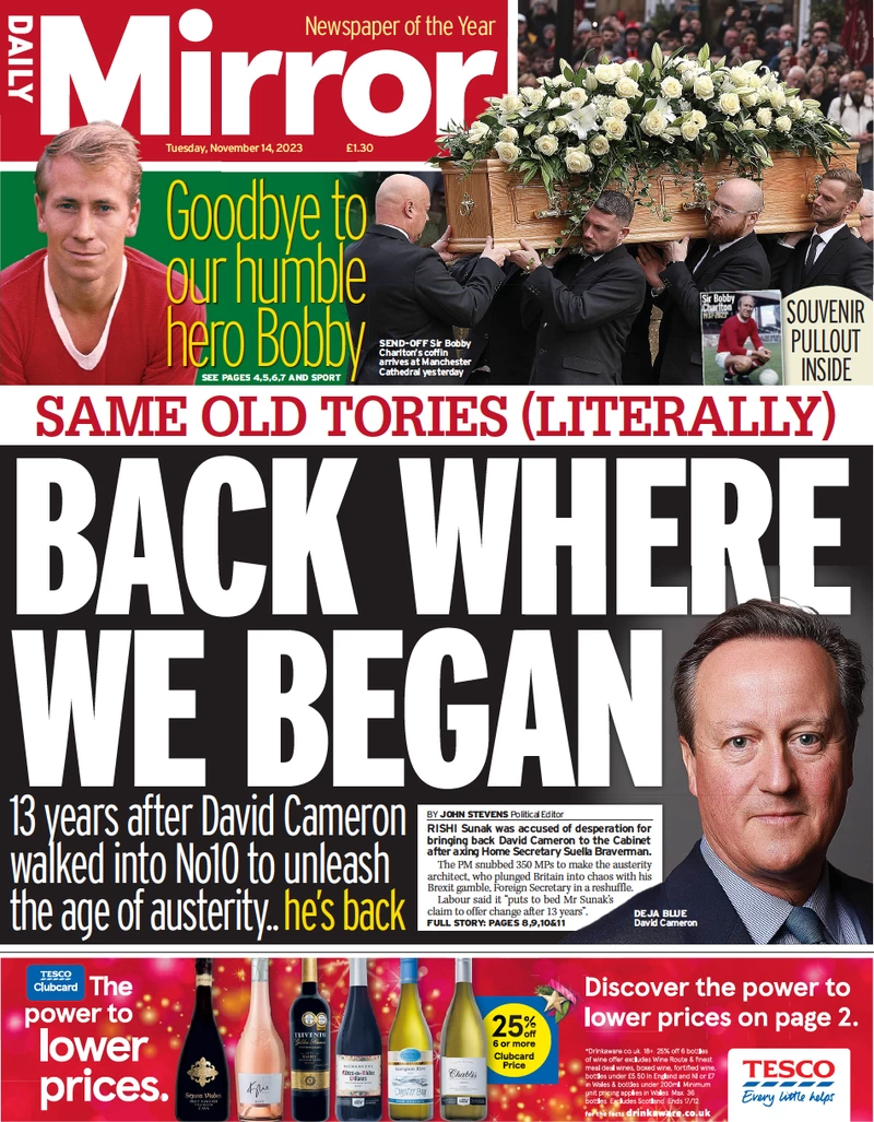Daily Mirror - Back where we began 